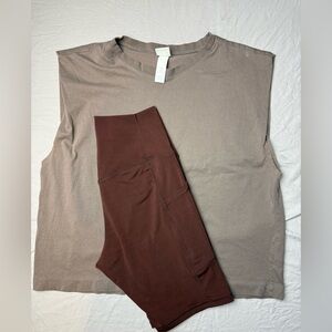 H&M top & biker shirt active bundle set M/L